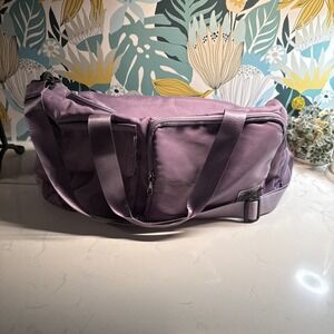 FIORETTO Women's Gym Duffle Bag with Shoes Compartment, 37L Lavender